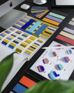 Diseño gráfico creativo colores paleta arte digital